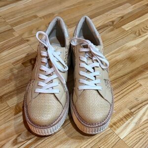 Dolce Vita Textured Tan Sneakers with White Accents